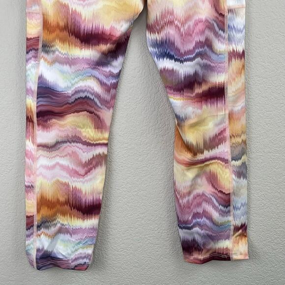 C&C California Wave Sunset Multi High Waist Pocket Crop Workout Leggings SM NWT - Picture 7 of 13